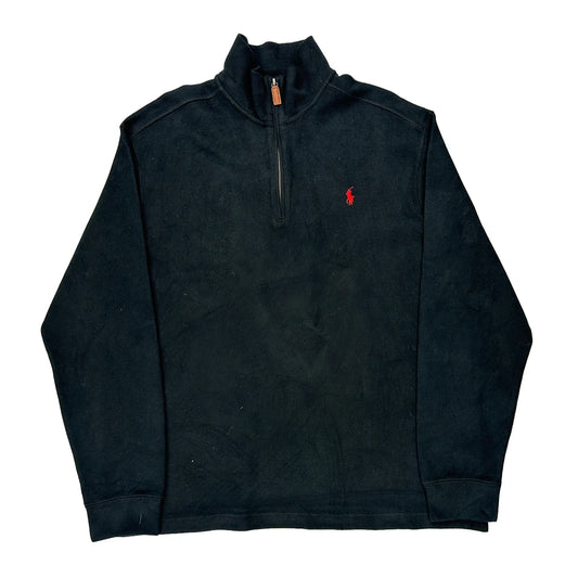 Polo By Ralph Lauren 1/4 Zip - XL Black Cotton