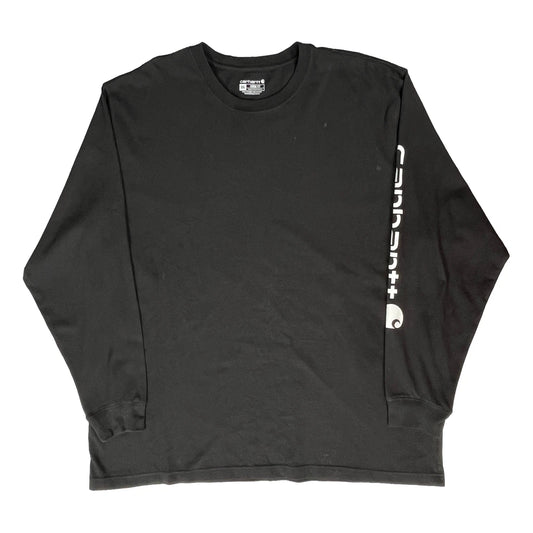 Carhartt Long Sleeve T-Shirt - 2XL Black Cotton