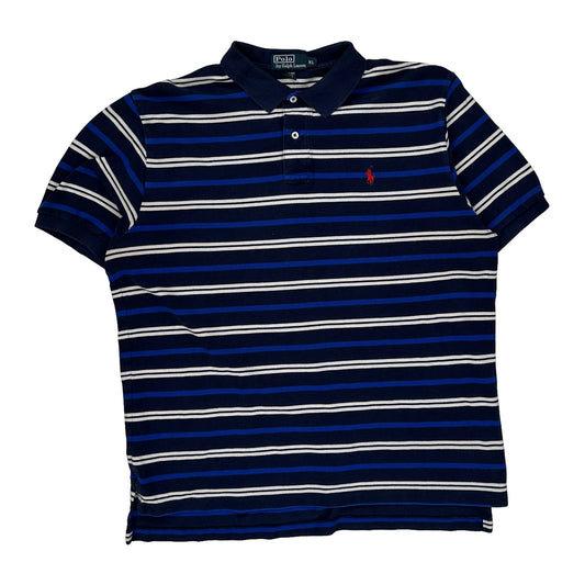 Polo By Ralph Lauren Striped Polo Shirt - XL Blue Cotton