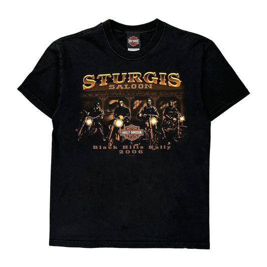 Sturgis Saloon Black Hills Rally 2006 Harley Davidson Graphic T-Shirt - Medium Black Cotton