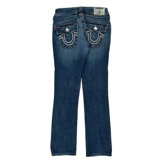 Made In Usa True Religion Slim Fit Jeans - 26W UK 4 Blue Cotton Blend