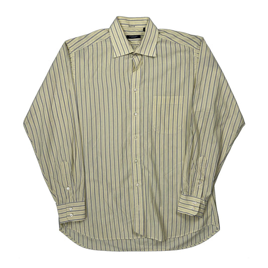 Burberry London Striped Shirt - Medium Yellow Cotton