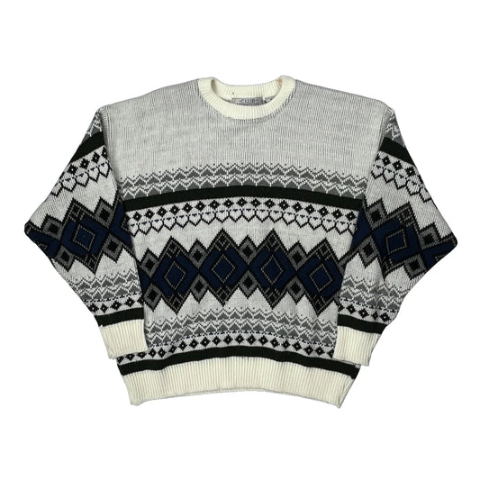 Vintage Unbranded Jumper - Medium White Acrylic