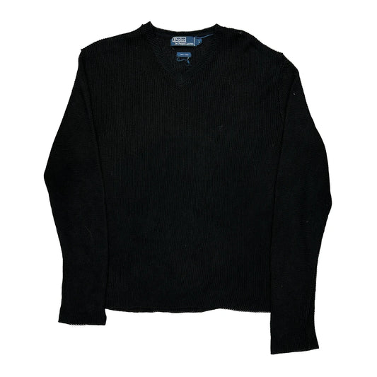 Polo By Ralph Lauren Jumper - Large Black Linen