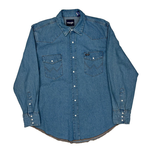 Vintage Wrangler Denim Shirt - XL Blue Denim