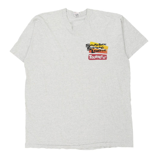 Vintage grey Fruit Of The Loom T-Shirt - mens xx-large