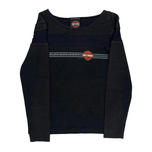 Kitchener Harley Davidson Graphic Long Sleeve T-Shirt - Medium Black Cotton