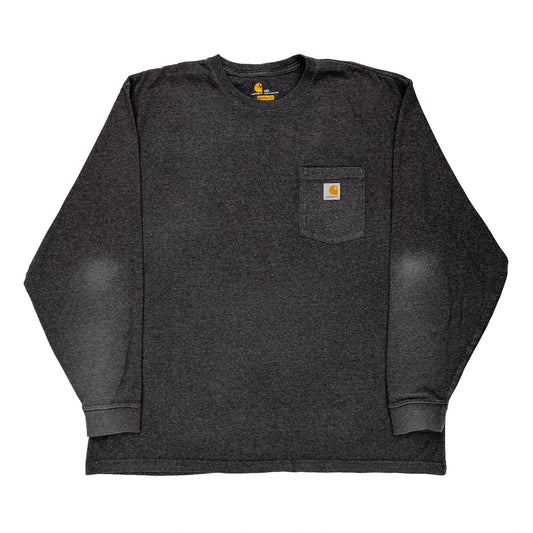 Carhartt Long Sleeve T-Shirt - 2XL Grey Cotton Blend