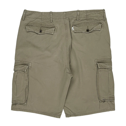 White Tab Levis Cargo Shorts - 36W 11L Grey Cotton