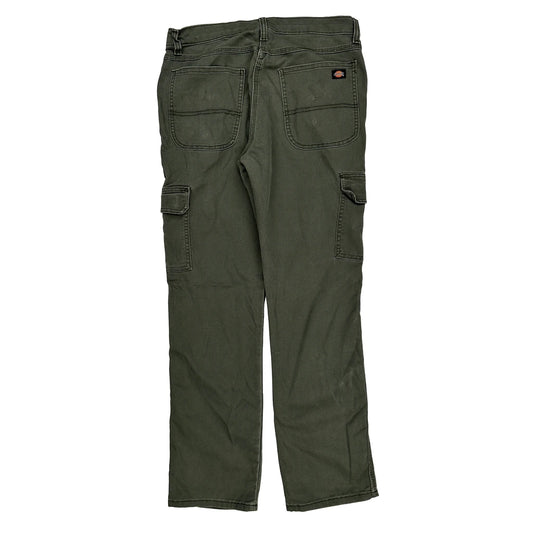 Dickies Cargo Trousers - 32W 31L Green Cotton