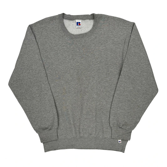 Russell Athletic Sweatshirt - Large Grey Cotton Blend