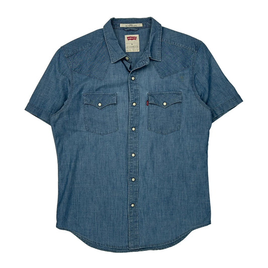 Levis Slim Fit Denim Shirt - Medium Blue Cotton