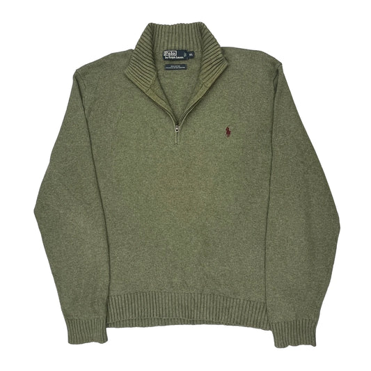 Polo By Ralph Lauren 1/4 Zip - XL Green Cotton