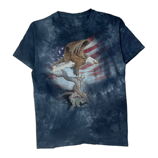 The Mountain Tie-Dye T-Shirt - Large Navy Cotton