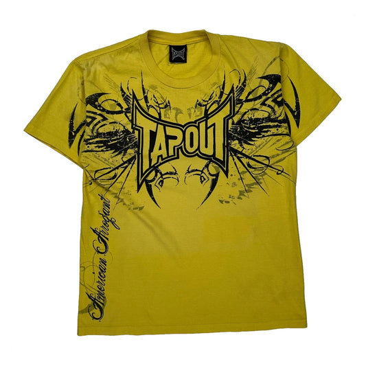 Tapout Graphic T-Shirt - Medium Yellow Cotton
