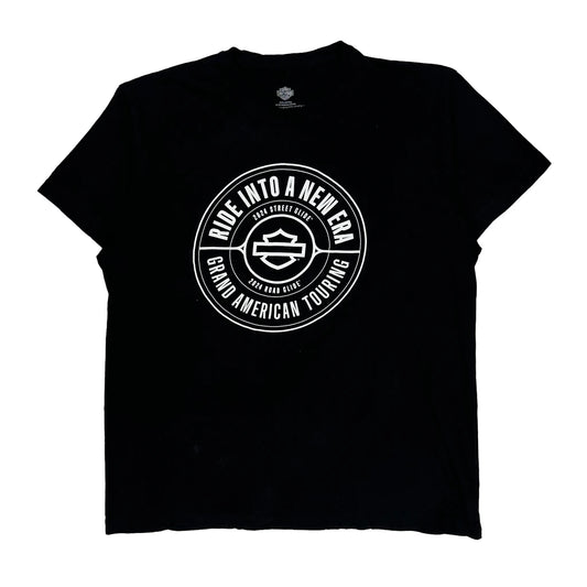 Harley Davidson Graphic T-Shirt - XL Black Cotton