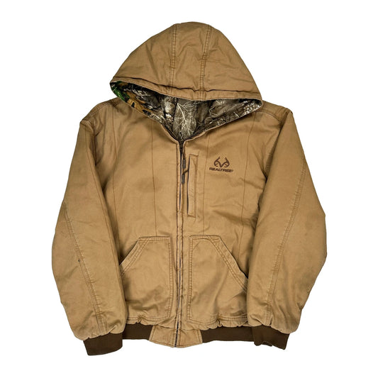 Realtree Camo Bomber Jacket - 2XL Brown Cotton