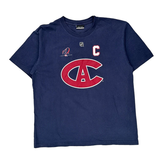Montreal Canadiens Reebok Nhl T-Shirt - Large Navy Cotton