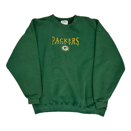 Made In USA Green Bay Packers Csa Nfl Sweatshirt - Large Green Cotton Blend