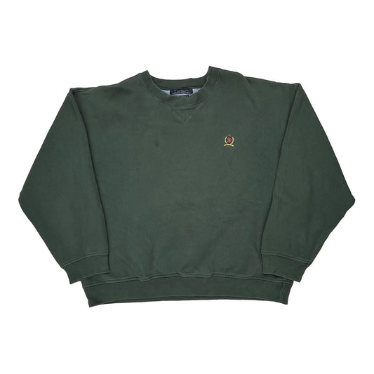 Tommy Hilfiger Sweatshirt - XL Green Cotton Blend