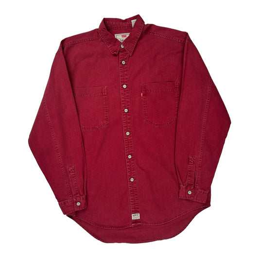 Levis Denim Shirt - Large Red Cotton