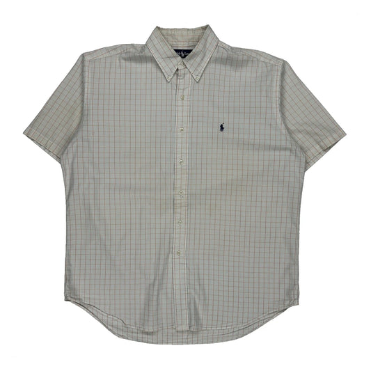 Vintage Blake Shirt Ralph Lauren Checked Short Sleeve Shirt - Large White Cotton