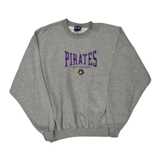 East Carolina Pirates As Sports Sweatshirt - 2XL Grey Cotton Blend