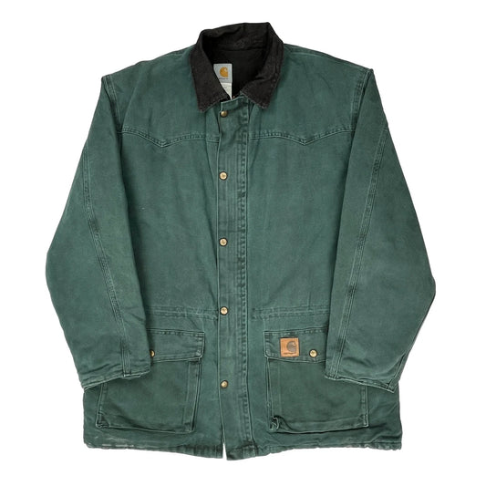 Vintage 90S Htg Carhartt Tall Jacket - Large Green Cotton
