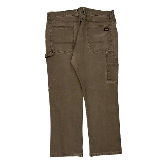 Dickies Carpenter Trousers - 38W 28L Brown Cotton