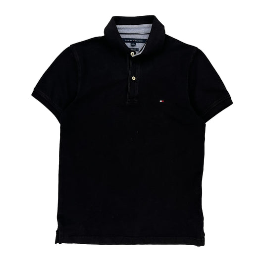 Tommy Hilfiger Slim Fit Polo Shirt - Small Black Cotton