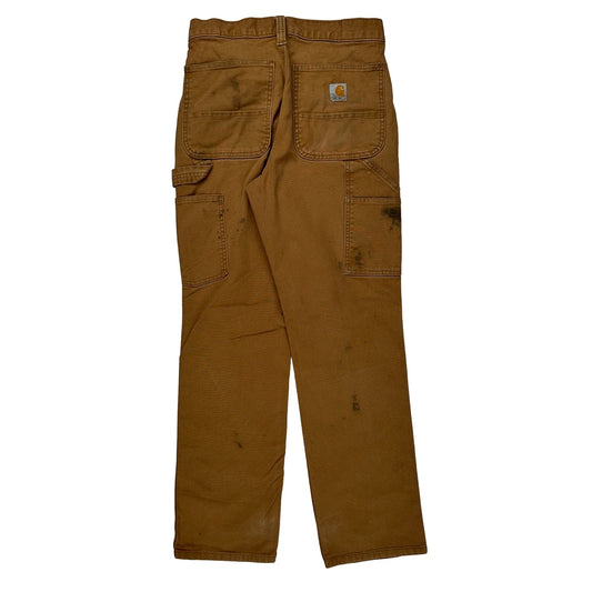 Carhartt Double Knee Carpenter Trousers - 28W 30L Brown Cotton
