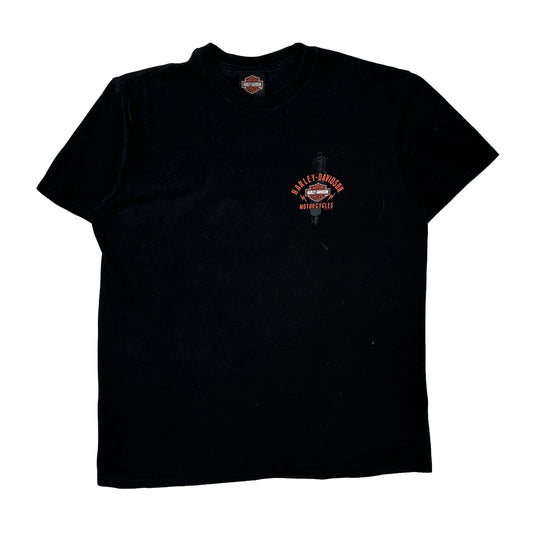 C&S Sports Center Mt. Pleasant, Mi Harley Davidson Graphic T-Shirt - Large Black Cotton