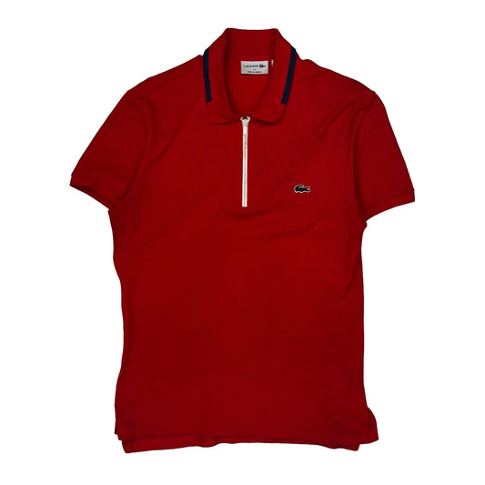 Vintage Lacoste Polo Shirt - Medium Red Cotton