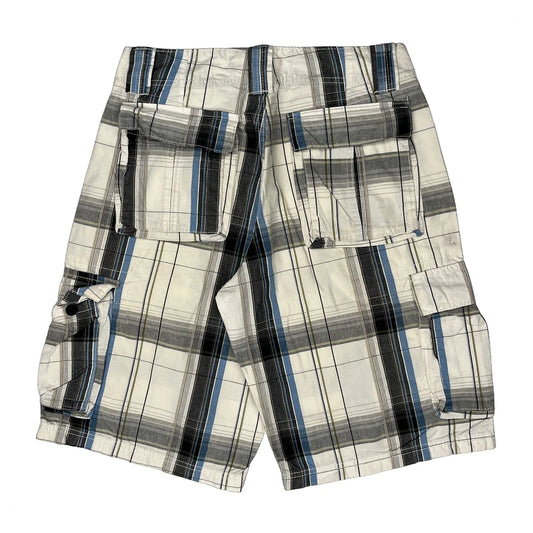 Lee Checked Cargo Shorts - 30W 10L White Cotton
