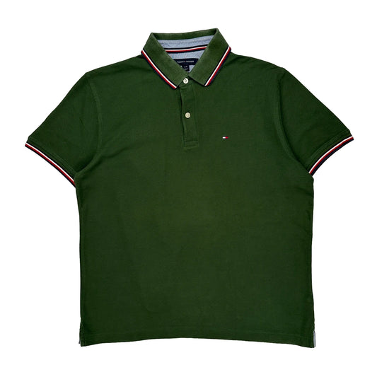 Tommy Hilfiger Polo Shirt - Large Green Cotton