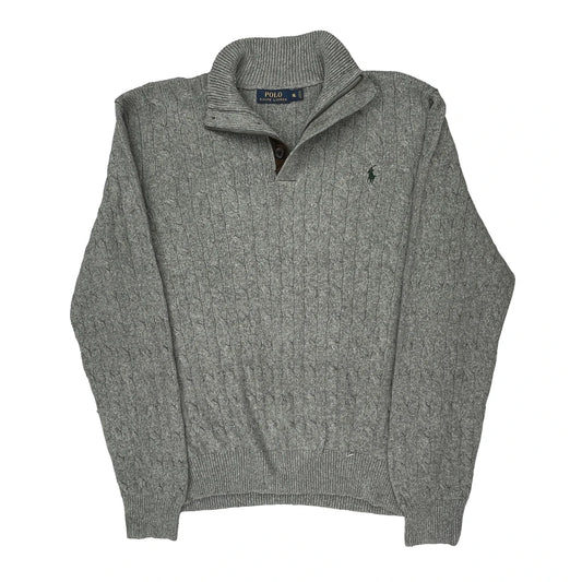 Polo By Ralph Lauren 1/4 Zip - XL Grey Wool Blend