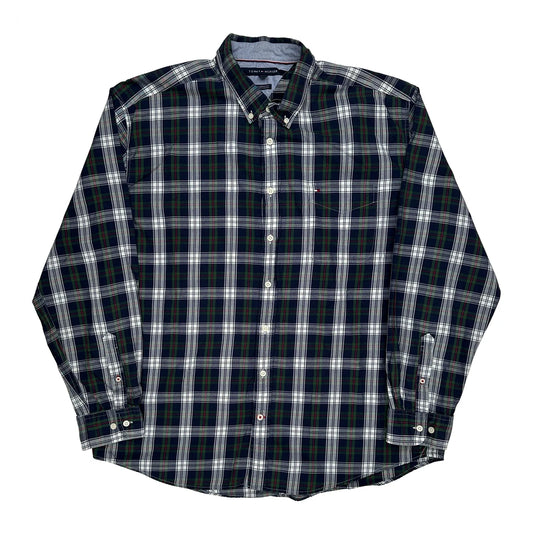 Tommy Hilfiger Checked Shirt - 2XL Navy Cotton
