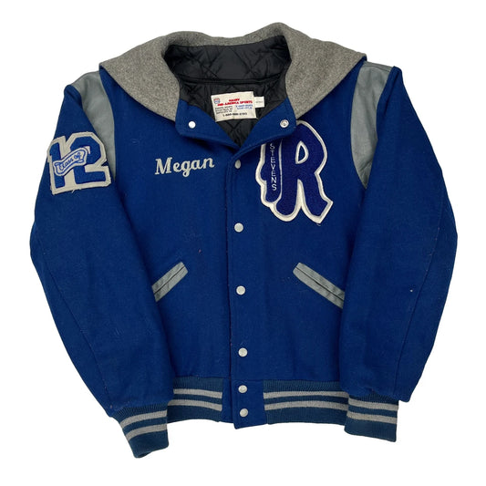 Class Of 92 Hauff Mid-America Sports College Varsity Jacket - Medium Blue Wool