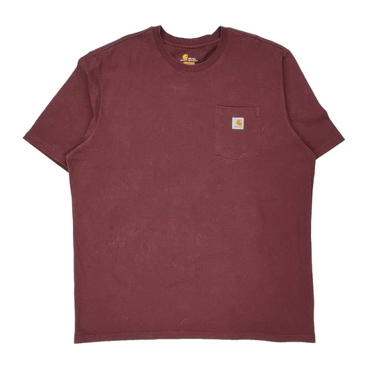 Carhartt Tall T-Shirt - 2XL Burgundy Cotton