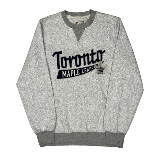 Vintage Toronto Maple Leafs Ccm Sweatshirt - Medium Grey Cotton