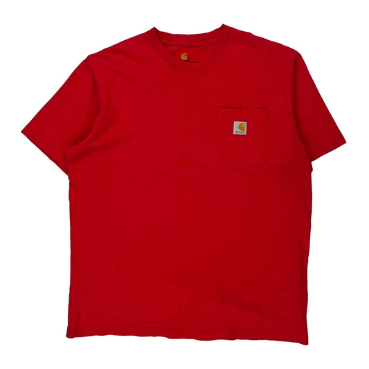 Carhartt T-Shirt - Large Red Cotton