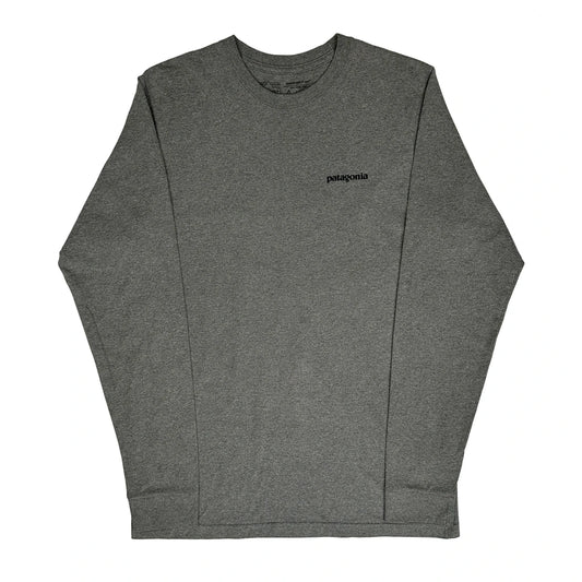 Patagonia Graphic Long Sleeve T-Shirt - Small Grey Polyester Blend