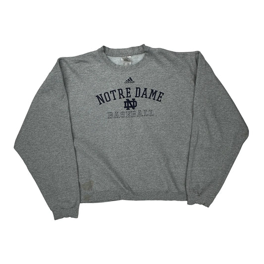 Notre Dame Baseball Adidas College Sweatshirt - XL Grey Cotton