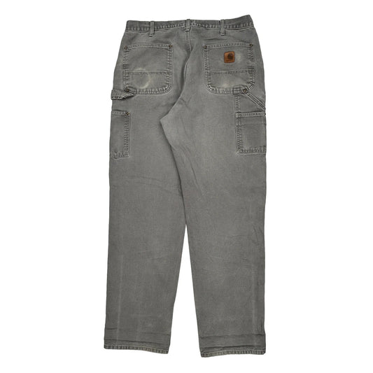 Carhartt Double Knee Carpenter Trousers - 34W 36L Grey Cotton