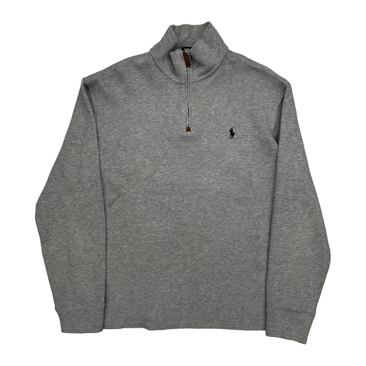 Polo By Ralph Lauren 1/4 Zip - Large Grey Cotton