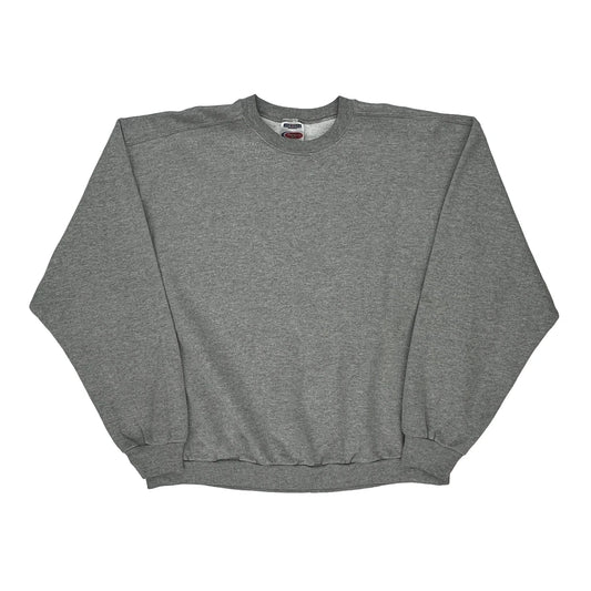 90S Blank Jerzees Sweatshirt - XL Grey Polyester Blend
