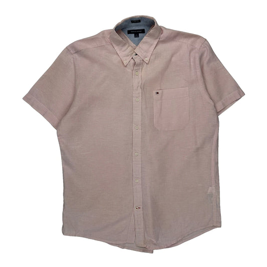 Tommy Hilfiger Short Sleeve Shirt - Large Pink Cotton