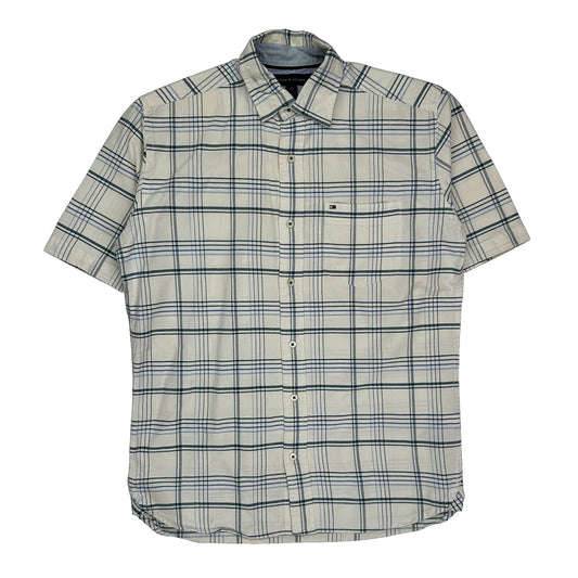 Tommy Hilfiger Checked Short Sleeve Shirt - XS Cream Cotton