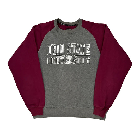 Ohio State University Gear College Sweatshirt - Large Burgundy Cotton