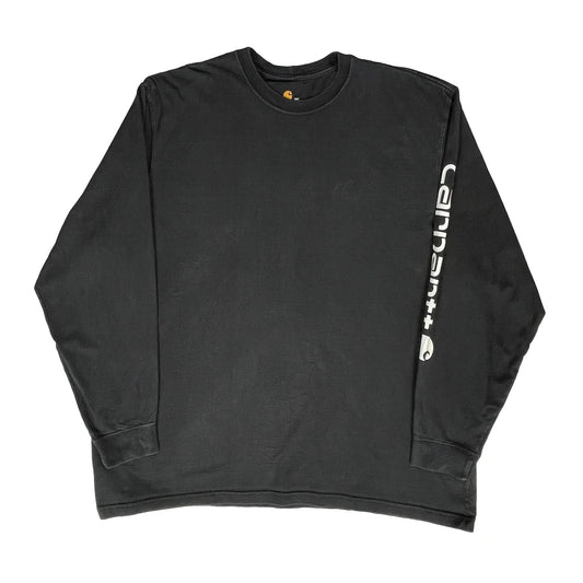 Carhartt Spellout Long Sleeve T-Shirt - 2XL Black Cotton